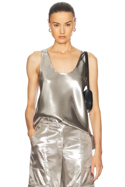 Simkhai Kamari U Neck Tank Top In Silver