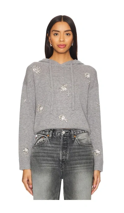 Simkhai Karmen Embellished Hooded Top In Grey