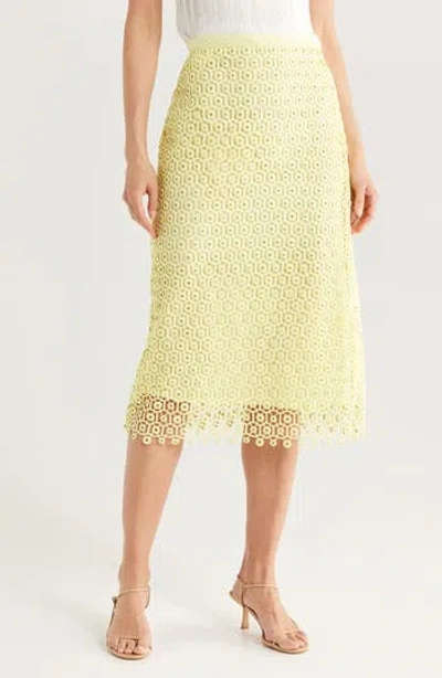 Simkhai Karolina Lace Midi Skirt In Yellow