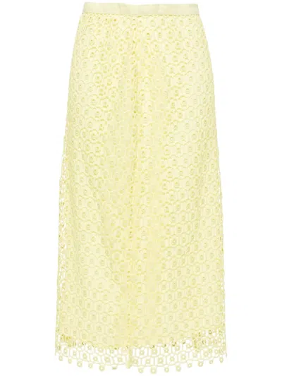 Simkhai Karolina Crochet Midi Skirt In Green