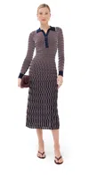Simkhai Kassidy Polo Midi Dress Cranberry Multi In Multi