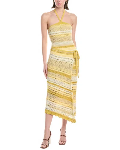 Simkhai Katarina Macrame Mixed Stitch Halter Wrap Dress