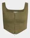 Simkhai Kateri Sleeveless Bustier Top In Army Green