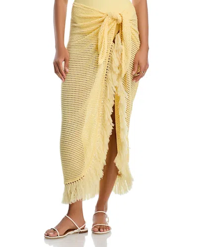 Simkhai Katerina Knit Wrap Midi Skirt Swim Cover-up In Yellow