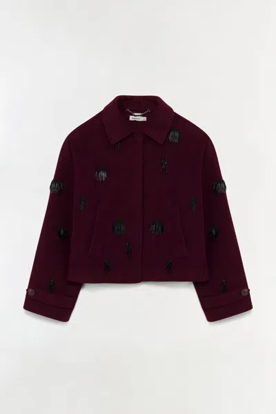 Simkhai Katya Embellished Jacket In Oxblood In Brown
