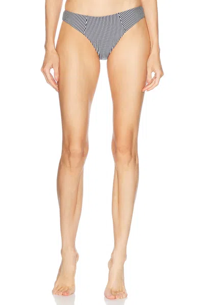 Simkhai Keagan Seamed Bikini Bottom In Midnight Stripe