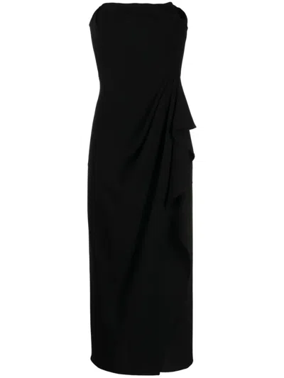 Simkhai Keelan Strapless Bustier Midi Dress In Black