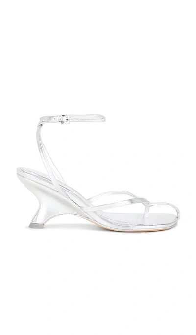 Simkhai Kelsey Metallic Leather Strappy Wedge In Multi