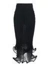Simkhai 'kelso' Black Skirt With Ruches And Ruffled Hem In Black