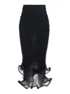 Simkhai 'kelso' Black Skirt With Ruches And Ruffled Hem In Black