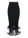 Simkhai 'kelso' Black Skirt With Ruches And Ruffled Hem In Black