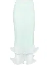 Simkhai Kelso Knit Semi-sheer Midi Skirt In Green