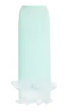 Simkhai Kelso Sheer Plissé Midi Skirt In Blue