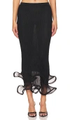 Simkhai 'kelso' Black Skirt With Ruches And Ruffled Hem In 黑色
