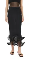 Simkhai 'kelso' Black Skirt With Ruches And Ruffled Hem In Black