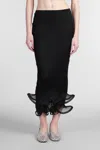 Simkhai 'kelso' Black Skirt With Ruches And Ruffled Hem In Black