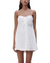 Simkhai Kendall Cotton Poplin Twisted Button Front Shirt In White