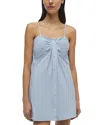 SIMKHAI KENDALL TWISTED BUTTON POPLIN DRESS