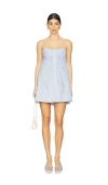 Simkhai Kendall Twisted Button Front Dress In Baby Blue