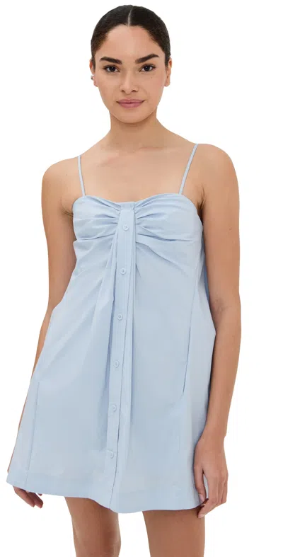 SIMKHAI KENDALL TWISTED BUTTON FRONT DRESS PERIWINKLE SKY
