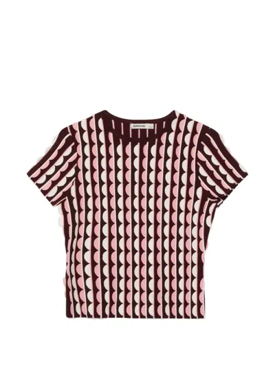 SIMKHAI KENDRA SCALLOPED KNIT T-SHIRT