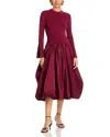 Simkhai Kenlie Satin And Jersey Midi Dress In Red