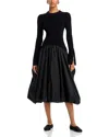 Simkhai Kenlie Mock Neck Midi Dress In Black
