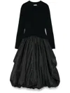 Simkhai Kenlie Mixed Media Bubble Midi Dress In Black