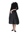 Simkhai Kenlie Mixed Media Bubble Midi Dress In Black