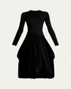 Simkhai Kenlie Mixed Media Bubble Midi Dress In Black