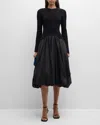 Simkhai Kenlie Mock Neck Midi Dress In Black