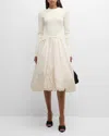 Simkhai Kenlie Taffeta-trimmed Midi Dress In Ivory