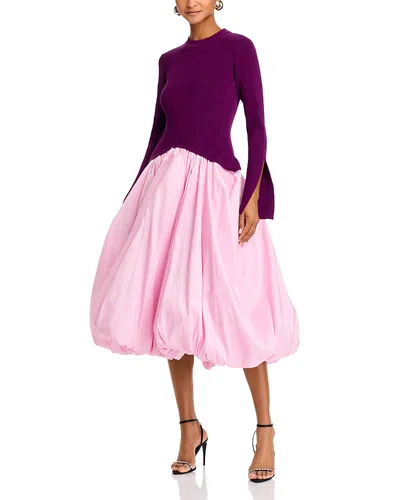 Simkhai Kenlie Mock Neck Midi Dress In Acai Multi