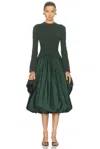 Simkhai Kenlie Mock Neck Midi Dress In Green