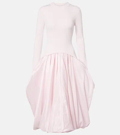 Simkhai Kenlie Ribbed-knit Midi Dress In Pink