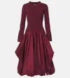 Simkhai Kenlie Satin And Jersey Midi Dress In Red