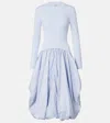 Simkhai Kenlie Mixed Media Bubble Midi Dress In Blue