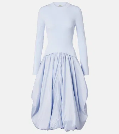 Simkhai Kenlie Taffeta-trimmed Midi Dress In Blue