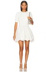 Simkhai Kenny Ribbed-knit And Pleated Taffeta Mini Dress