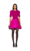 Simkhai Kenny Short Sleeved Bubble Mini Dress In Pink