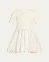 Simkhai Kenny Short-sleeve Bubble Dress In Ivory