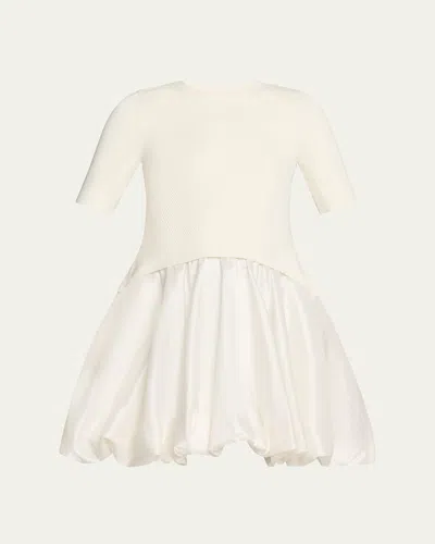 Simkhai Kenny Short-sleeve Bubble Dress In Ivory