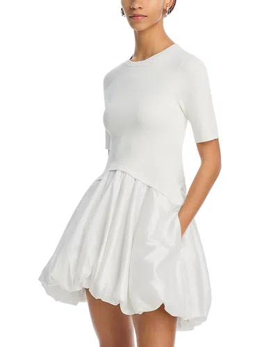Simkhai Kenny Short Sleeved Bubble Mini Dress In Ivory