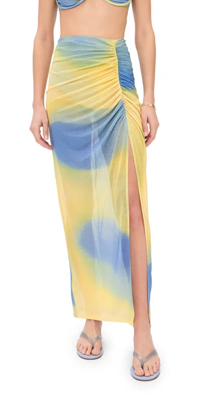 Simkhai Kensingten Mesh Skirt Golden Hour Twilight In Multi