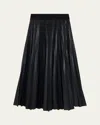 Simkhai Kezia Pleated Vegan Leather Midi Skirt In Black