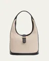Simkhai Khai Canvas Hobo Bag In Black Ivory