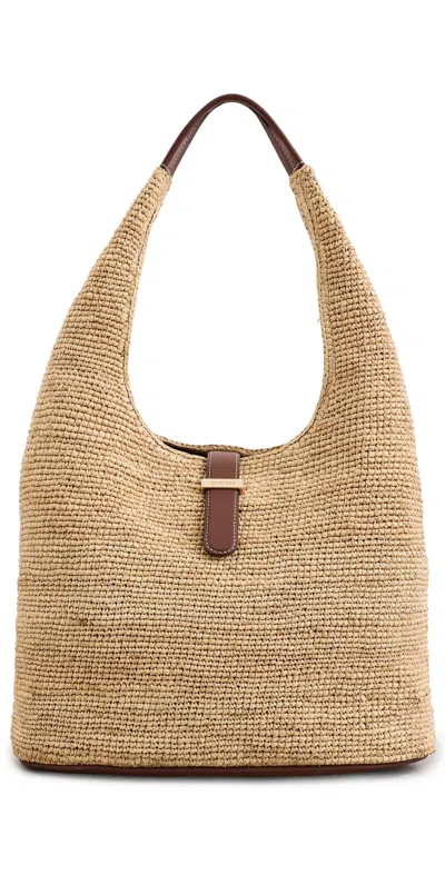 Simkhai Khai Large Raffia Hobo Bag Natural Sequoia
