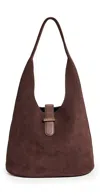 Simkhai Khai Buckle Suede Hobo Bag In Cacao