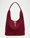 Simkhai Khai Suede Hobo Bag In Red