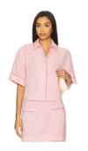 Simkhai Khloe Short Sleeve Button Down In Pink
